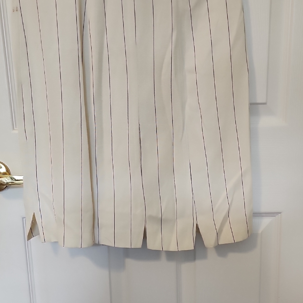 Elegant Cream Striped Mini Dress - Picture 7 of 11